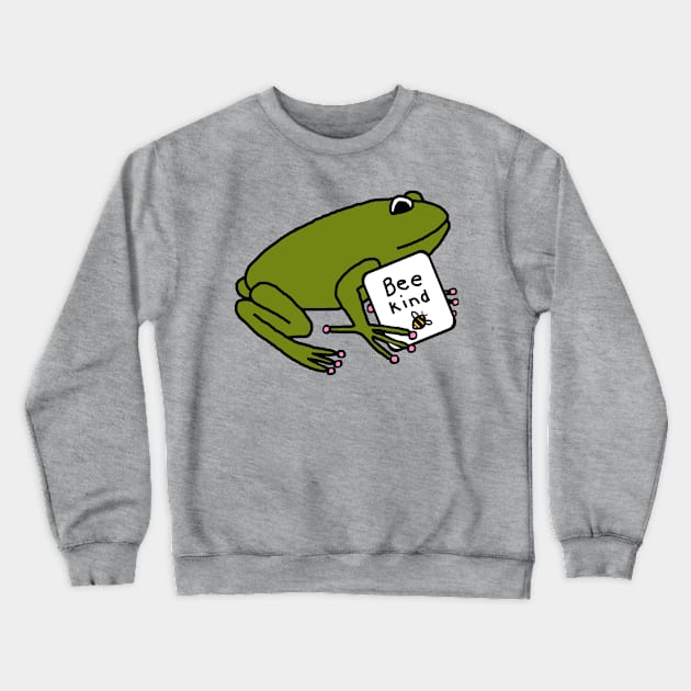 Bee Kind Frog Crewneck Sweatshirt by ellenhenryart